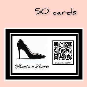 QR Thank You Cards 50pc  Handcrafted  Black And White